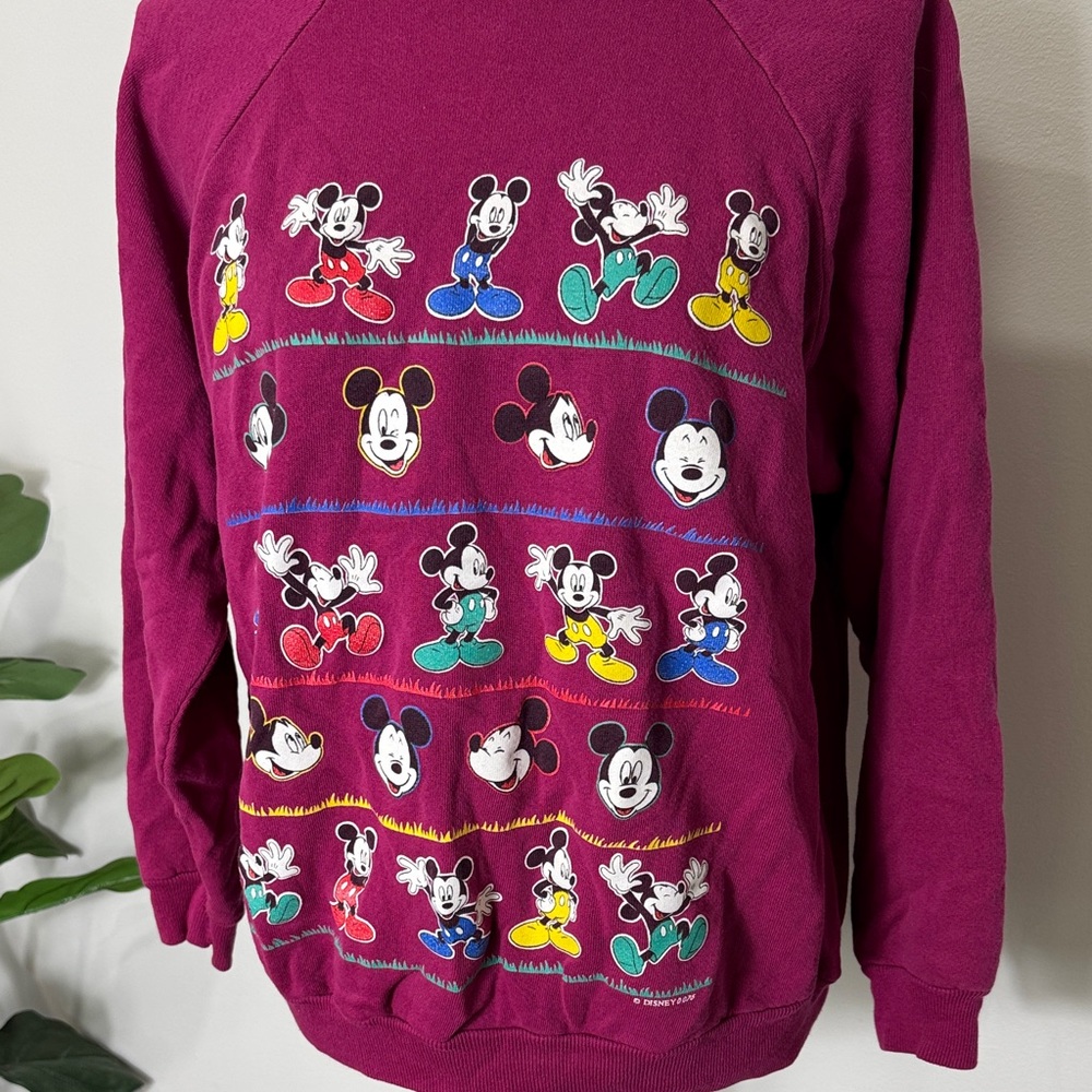 MICKEY UNLIMITED VTG DISNEY JERRY LEIGH Purple Sweatshirt Disney SZ S/M Mickey - Picture 8 of 10